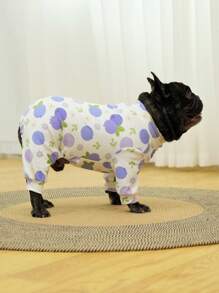 宠物连体衣，舒适狗狗连体衣，狗狗睡衣，狗狗恢复服，超柔软有弹性，防舔，适合中小型犬和大型犬品种的宠物睡衣，适合狗狗换毛，可爱水果印花图案，S-6XL