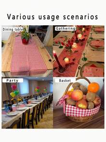 1 szt. bieżnik na stół w czerwoną kratkę świąteczną, klasyczna szachownica, czerwony i biały, odpowiedni na stół jadalny, szafki, półki, osłonę przeciwkurzową, na imprezy, uroczystości, wesela, Nowy Rok, dekoracje świąteczne i na Święto Dziękczynienia
