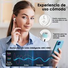 ‌Audífonos Inalámbricos TWS Bluetooth con Control Táctil - Rojo y blanco - Ver 3