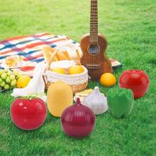 2/3/5 Piece Lemon & Onion Shape Food Storage Containers Seree Plastic, FreeSafe, Flip Top Lid Lock, Cute Fruit Vegetable Kitchen Organization Containers, Hand Wash Only