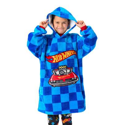  Vanilla Underground X Hot Wheels Boys Blue Blanket Hoodie | Hot Wheels Product | Officially Licensed Merch