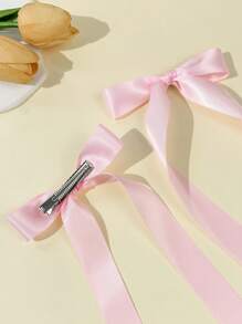 2 Peças Clipes de Cabelo com Laço de Andorinha Minimalista em Cetim Sólido para Mulheres, Adequado para Uso Diário, Clipes de Garra, Grampos de Cabelo, Presilhas de Cabelo, Barras de Cabelo