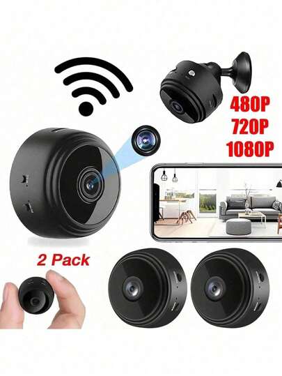 2PCS Home Security Camera,1080P WiFi Camera For Pet/Nanny, Night Vision, With TF Card Slot And Cloud [Two Styles Are Shipped Randomly],Birthday Gift,Halloween Gift,Christmas Present