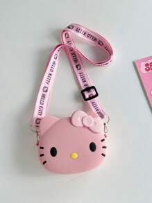 Sanrio 1 PC For Hello Kitty & Family Fanny Pack - Cute Cartoon Design, Lightweight & Portable Organizer Bag For Daily Outings, Hand Washable Silicone Material, Ideal For Travel And Outdoor Activities, Travel Organizer | Playful Accessory | Silicone Fanny Pack, For Hello Kitty Accessories