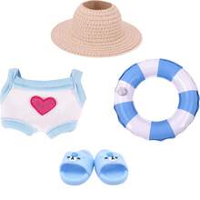 Doll Clothes Only] 1st/2nd Generation Accessories Labuba Summer Swimsuit Set, Includes: Swim Ring + Slippers + Goggles + Swimwear, Laba Not Doll Clothes, Pool Toys - Multicolor - View 5