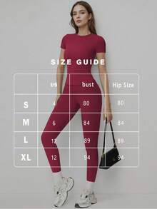 FWH 1. Bộ 2 món gồm áo croptop màu trơn dễ thương, áo khoác ôm sát co giãn cổ tròn, áo khoác thời trang ngọt ngào đa năng, áo khoác dáng suông cạp cao thanh lịch giúp kiểm soát vòng bụng, đồ tập nhảy cơ bản hàng ngày giúp kéo dài chân, nâng mông, thích hợp cho chạy bộ đường phố và yoga, mùa xuân/hè. - Đỏ - Xem 10