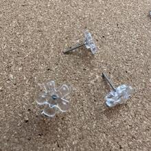 50 个透明花形图钉，5 瓣花形设计办公室装饰图钉，适用于学校用品，返校