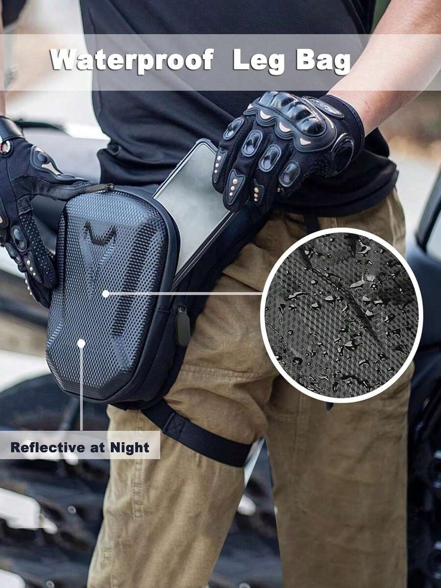 Multi-Functional Outdoor Adventures Zippered Waist Pack - Adjustable Thigh Belt, High Capacity, Durable For Travel Gear Storage, Utility Belt Bag|Sporty Waist Bag|Secure Zipper Closure, Riding Equipment, Motorcycle Accessories - A - View 1
