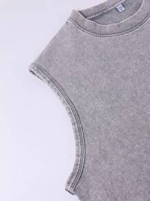 Men's Summer Washed Cotton Crew Neck Vest Car Graphic Print Fashion Hip Hop Style Sleeveless T-Shirt