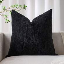 1/2pcs Black (Pillow Insert Not Included) Vintage Striped Throw Pillow Cover, 100% Polyester Woven Fabric, Zippered Design, Machine Washable, Geometric Pattern Decor Cushion Cover, Suitable For Sofa, Bed, Dining Room, Home Office - Black - View 5