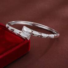 1pc Geometric Hollow Triangle Prism Design Cubic Zirconia Women Bracelet - Multicolor - View 3