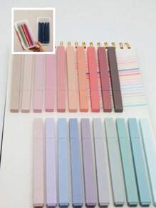 12PCS Square Highlighters, Exquisitely Engraved Highlighters, Impermeable And Fade-Resistant, Suitable For Diaries, Note-Taking And Study Organization, Durable Plastic Design, Smooth Application, Ideal For School, Office And Diary Use - School And Office Supplies, Soft Chisel Tip Highlighters - Pastel Aesthetic, No Bleed, Assorted Colors,