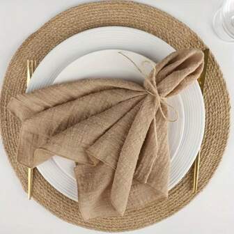 50PCS Wedding Napkins Cloth Edge Sewing 32*32cm/12.6*12.6inch Dinner Square Washable Reusable Gauze Tea Towel Table Decoration For Banquet Restaurant Baby Shower Christmas Everyday Use