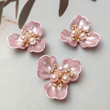 5pcs Faux Pearl Rhinestone Decoration Flower Design Hat Dress Decoration Buttons DIY Handmade Decoration Accessories - Color Mixing - View 6