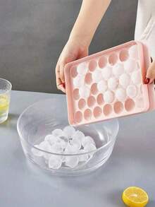 1 Ice Cube Tray (Small/Medium/Large) And Lid For Making Ice Cubes, Refrigerator Ice Cubes, Mini Round Ice Cubes, Suitable For Tea And Coffee - Multicolor - View 7