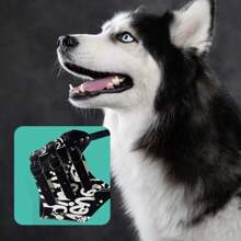 1pc Dog Muzzle For Small, Medium, And Large Dogs - Anti-Biting And Anti-Barking Pet Muzzle, Noise-Reducing Dog Mask To Prevent Disturbance, Cute Cartoon Printed Dog Mouth Cover,Yellow