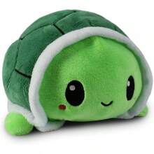 The Original Reversible Turtle Plushie - Green - Cute Sensory Fidget Stuffed Animals That Show Your Mood 4 Inch,Seasonal Gifts - Tức giận + Vui vẻ Xanh - Xem 1