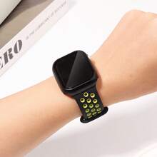 2Pcs/Set Hard PC Bumper Case With Screen Protector, Scratch Resistant Protective Frame Edge And Sport Silicone Band Compatible With Apple Watch Band 38mm 40mm 41mm 42mm 44mm 45mm 46mm 49mm Women Men,Soft Wristband Waterproof Replacement Sport Strap Compatible With Apple Watch Band Series Ultra 11 10 9 8 7 6 5 4 3 2 1 SE - Black Yellow/black - View 6