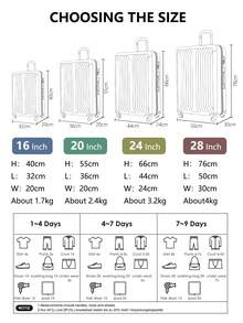 歐洲製造，行李箱學校宿舍必備品大學宿舍必備品學校行李箱旅行箱行李箱耐度假必備手提行李箱旅行箱、輪式行李箱套裝、登機箱，托運箱，四輪行李箱、硬殼拉桿箱、ABS 材質， - 湖藍色 - 查看 7