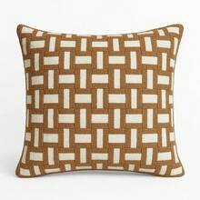 Boho Cotton Macrame Ribbon Trance Cushion Cover 45CM X 45CM - 摩卡棕 - 查看 9