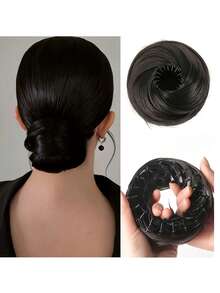 优雅女士发髻,接发 - 10 厘米(4 英寸)可延伸合成发,带夹子,耐热纤维,适合所有发质,可调节设计,适合所有女性日常穿着和派对发饰 - 彩色 - 查看 16