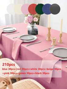 2/6/12pcs Plain Color Polyester Napkins, Suitable For Restaurant, Kitchen, Wedding Party, Banquet, Tablecloth Decoration, 40x40cm