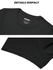 KEFITEVD Women's Short Sleeve T-Shirts UPF 50+ Sun Protection Quick Dry Athletic Running Workout Rash Guard Tops - Negro - Ver 6