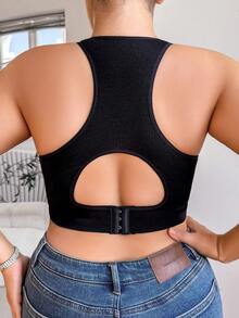 Seamless Shock-Absorbing Sports Bra, Suitable For Running, Back Support, Wireless, Women's Comfortable Sports Bra Underwear, With Padding, Breathable Seamless Soft Top Bra, Wireless Sports Camisole Underwear, Yoga Basic Sports Bra Curve, Summer Bra