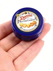 一套迷你丹麦饼干蓝色铁盒套装，厨房配件玩具，圣诞节礼物，DIY迷你套装，迷你小屋套装，礼盒 - 彩色 - 查看 1