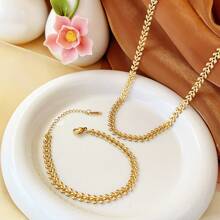 1pc Dubai Elegant Fashion Versatile Gold-Plated Leaf Bracelet, Suitable For Women's Daily Wear