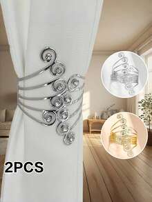 2 Pieces / 1 Piece, Metal Curtain Hangers - - With Crystal Wings Design, Adjustable, Suitable For Fixing Curtains In Bedrooms And Living Rooms. Home Decoration Accessories - Multicolor - View 12