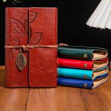 1pc 75-Page Vintage Leather Notebook, Matte Finish And Blank Pages - Hardcover Writing Journal With Metal Clasp And Spiral Binding, Halloween Gift, Christmas Gift - Multicolor - View 2