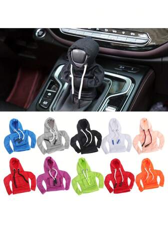 Random Color Universal Car Shifter Knob Hoodie Cover - Super Cool Mini Hoodie For Automatic Shifter Knob, High Quality Interior Decoration, Fashionable