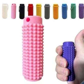 Spiky Grippie Stim Keychain, Little Ouchies Fidget, Stress Relief Vent Keychain, Portable Mini Tactile Massage Roller With Textured Spikes, Creative Novelty Gift