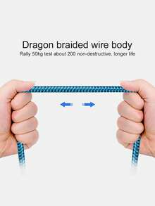 1条USB-C快速充电线[3.3英尺/6.6英尺/10英尺] USB-A转C尼龙编织充电线，兼容三星Galaxy S25 S24 S23 S22 S21 S10、Note 20 10 9 A51 G8 G7、Pixel及其他USB-C设备 - 寶藍色 - 查看 4
