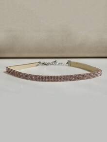1 chiếc vòng cổ choker đính đá nhiều hàng kiểu dáng tối giản thời trang, phụ kiện thanh lịch phù hợp cho các buổi hẹn hò và tiệc tùng của phụ nữ. - Dây chuyền kim cương - Xem 3