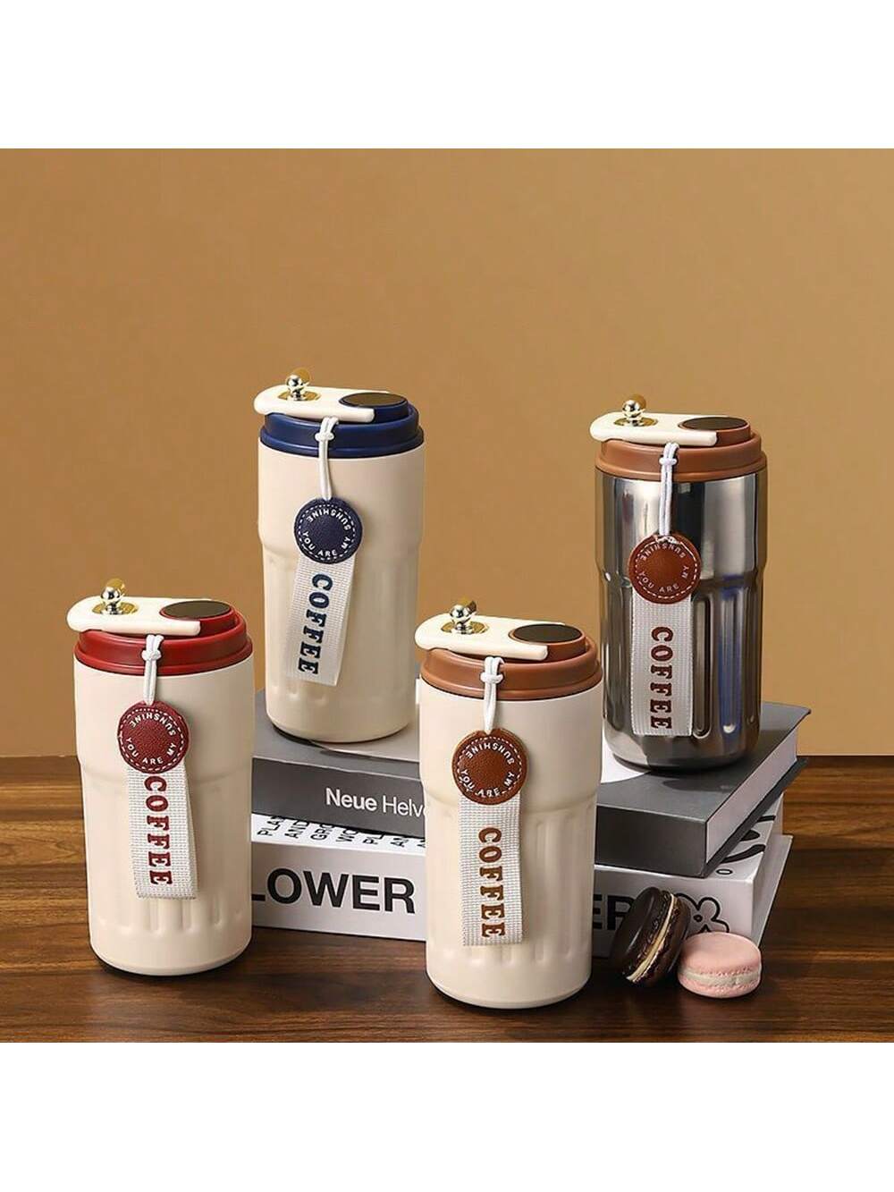 كوب قهوة 450 مل/15.2 أونصة مع شاشة درجة الحرارة، ك...