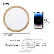 LVL Đèn LED âm trần siêu mỏng hình tròn vân gỗ trắng đen, 3 trong 1, màu sắc ánh sáng đa dạng, thích hợp cho nhà bếp, phòng ngủ, phòng tắm, lắp âm trần. - nhiều màu - Xem 6