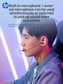 HP 有线耳塞，[超清晰通话无噪音] 耳机耳塞有线 3.5 毫米，入耳式耳机带麦克风，兼容 /iPad/Android/笔记本电脑/PC - 白色 - 查看 6