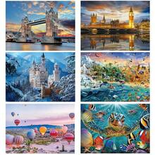 1000 片成人拼图，70x50 厘米拼图墙面艺术装饰，适用于家庭和办公室，伦敦城镇、白金汉宫、新天鹅堡、动物世界、巨型海龟、热气球、国家公园旅行海报风景拼图