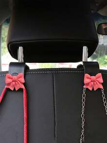 2pcs Car Hooks Bow Decorations Car Seats Rear Hooks Car Interior Storage Items - one-size - View 13