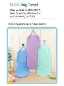 Esponja larga exfoliante para la espalda con mango, exfoliante corporal lavable con correa extensible para la ducha, toalla exfoliante japonesa, esponja coreana, regalo del Día de la Madre