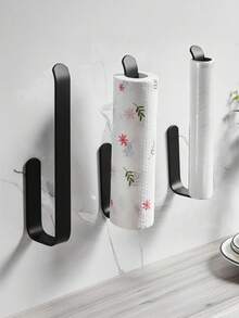 Soporte autoadhesivo de uso múltiple para toallas y rollos de papel - Característica de instalación sin taladrar para accesorios de baño y cocina, perfecto como anillo de toalla montado en la pared y portarrollos de papel en escenas de organización del hogar