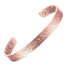 1 Peça / Conjunto Pulseira Magnética de Cobre para Mulheres e Homens, Pulseira de Bracelete de Cobre de Design Simples, Cobre com 6 Ímãs, Anel de Cobre para Homens, Pulseiras Magnéticas Ajustáveis Presentes de Joias