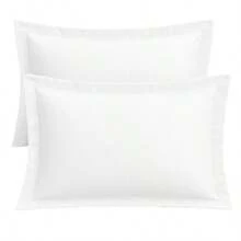 BASIC Pillowcase Kit With Stick Stitch 70x50cm Percal Flex 400 Threads Velvety Silk Touch - 白色 - 查看 1