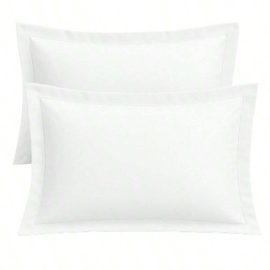 BASIC Pillowcase Kit With Stick Stitch 70x50cm Percal Flex 400 Threads Velvety Silk Touch - 白色 - 查看 1