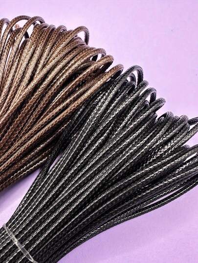 Premium PU Leather Wax Cord For DIY Jewelry Making - 0.5/0.8/1.0/1.5/2.0mm Black, Brown & Amber - Non-Elastic Braiding Thread For Necklaces, Bracelets & Craft Projects