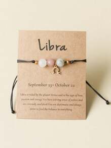 Zodiac Bracelet Women Men Crystal Stone Beaded Bangles Handmade Weave Braid Gift Ideas Aries Taurus Gemini Cancer Leo Virgo Libra Scorpio Sagittarius Capricorn Aquarius Pisces For Brother Sister