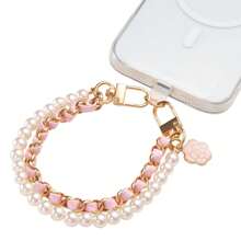 1 Set Fashion Pearl Extension Chain, Sakura & Camellia Flower Phone Lanyard, Water Cup Lanyard, Handbag Strap Chain