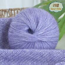 6 buc/pachet, 150 g fire de mohair cu sclipici metalic în total, material DIY manual pentru tricotat pulovere, eșarfe, pălării, mănuși calde și la modă în toamnă/iarnă